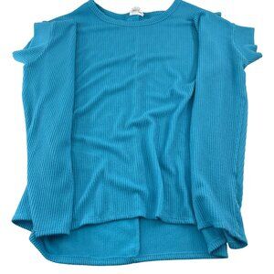 Andrée By Unit Womens Ribbed Cold Shoulder Top 2X/3X